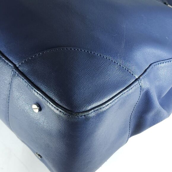 Tory Burch Robinson East West Blue Leather Large Top Handle Tote Bag Handbag - Picture 8 of 16